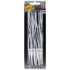 Свечи Волна серебро с подставкой12шт