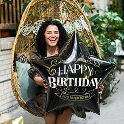 Фольгированный шар ДЖАМБО HB Звезда черная