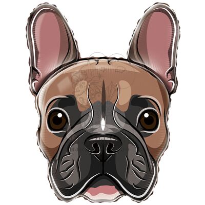 Фольгированный шар Голова Собака бульдог