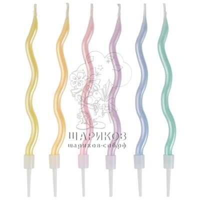 Свечи Волна Пастель перламутр 12см