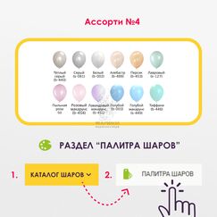 АКЦИЯ! Сет № 4, 100 шаров пастель ассорти с обработкой