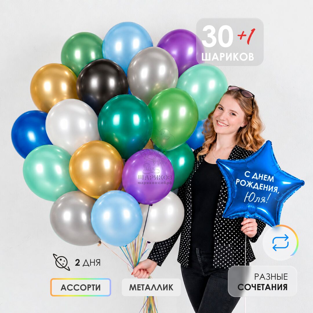 Сет № 10 Акция!!!Шары металлик с обработкой 30 шт