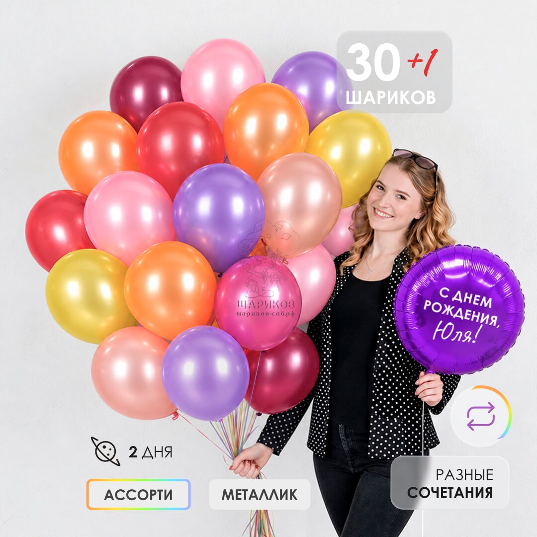 Сет № 11 Акция!!!Шары металлик с обработкой 30 шт