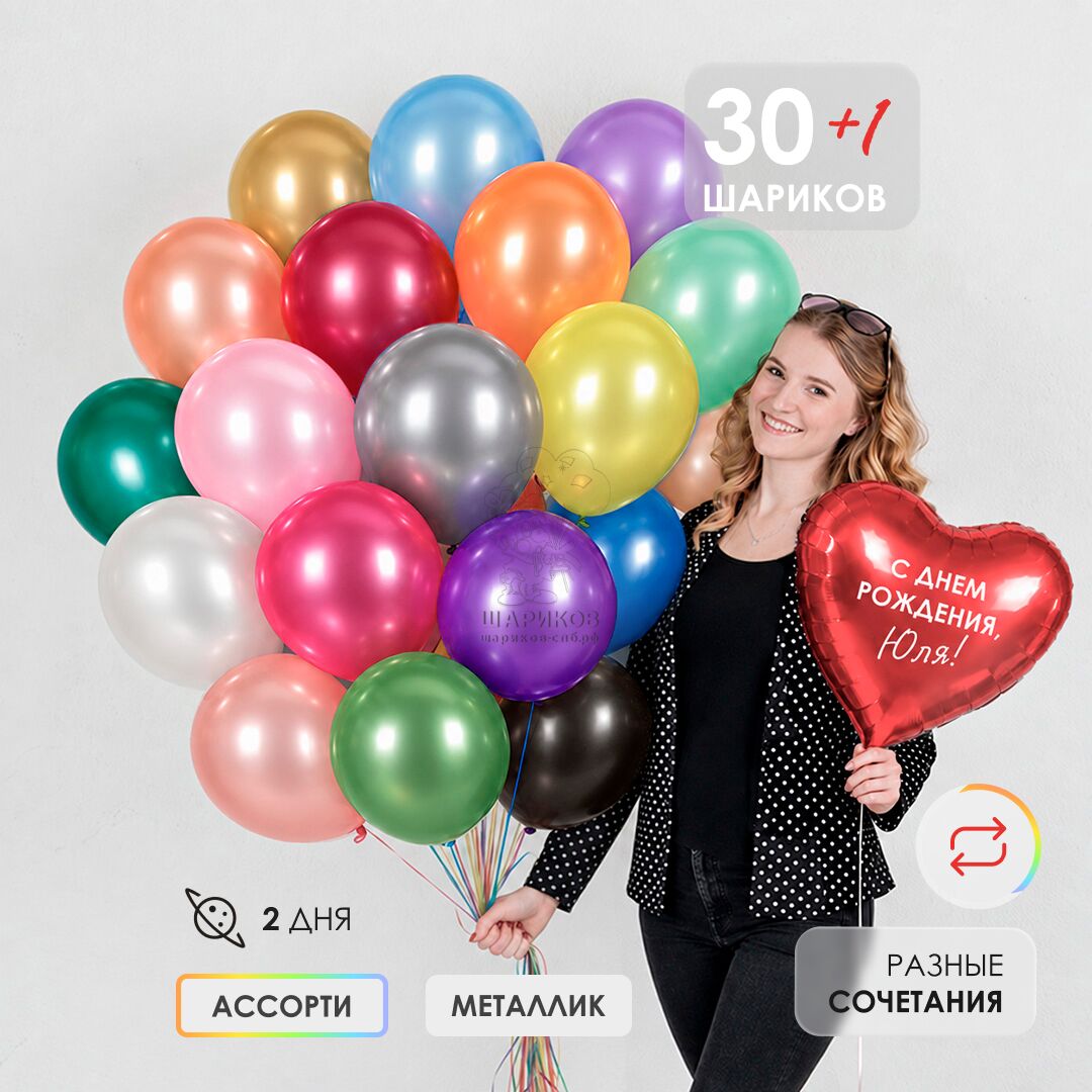 Сет № 12 Акция!!!Шары металлик с обработкой 30 шт