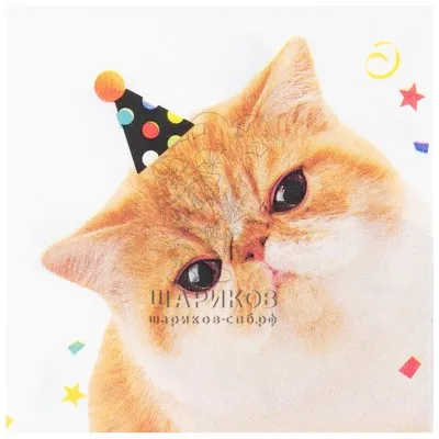 Салфетка Котики фотографичные 25см