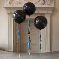 Шар 90 см с декором №2 длина ленты 1,5