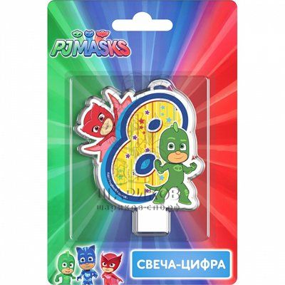 Кликните для увеличения изображения Свеча -цифра 8 Герои в масках
