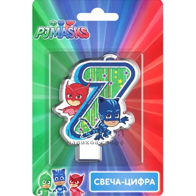 Кликните для увеличения изображения Свеча -цифра 7 Герои в масках
