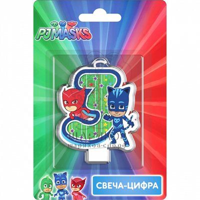 Кликните для увеличения изображения Свеча -цифра 3 Герои в масках