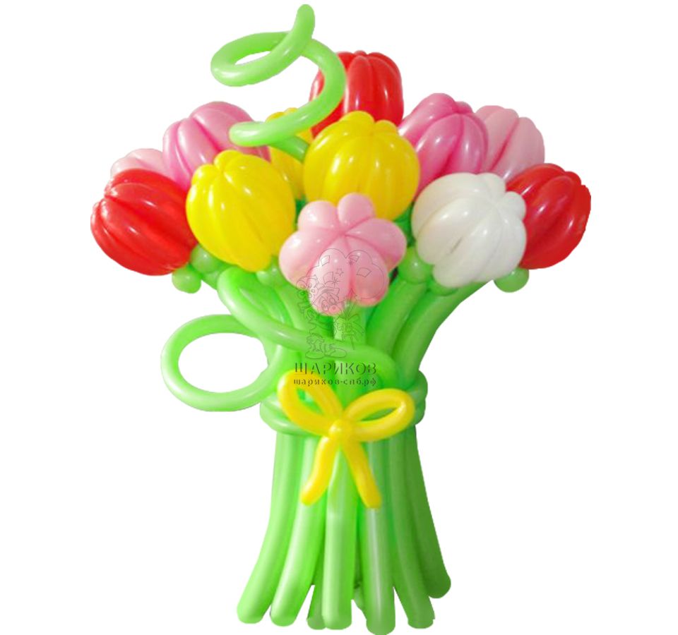 Цветы из шариков купить. ШДМ тюльпаны. Букет из шаров. Букет цветов из воздушных шаров. Букет из ШДМ.