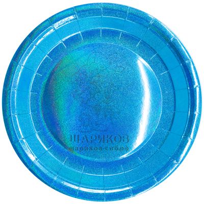 Тарелка голографическая голубая