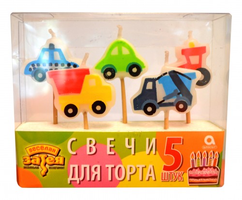 Кликните для увеличения изображения Свечи Машинки (1 упаковка- 5 штук)