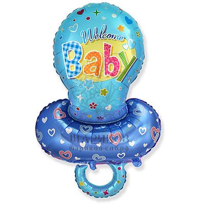 Кликните для увеличения изображения Фольгированный Шар “Соска Welcome Baby”