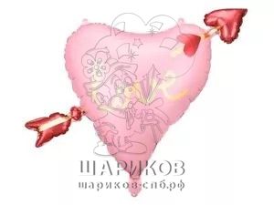 Кликните для увеличения изображения Фольгированный шар Пронзенное сердце